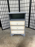 Gray Painted Nightstand with 3 Drawers