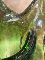 Green Murano Style Handkerchief Glass Vase