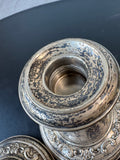 Pair of Gorham Sterling Silver Embossed Weighted Candlesticks