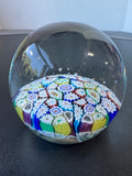 Large Murano Style Millefiori Art Glass Paperweight