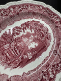 (B) 3-Piece Mason’s England Vista Pink China Gadroon Edge Oval Platters