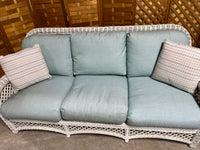 White Wicker Sofa with Cushions