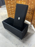 Target Corp. Black Upholstered Storage Ottoman