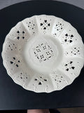 Hartley Greens Leeds Pottery England Creamware Pierced Pedestal Fruit Bowl