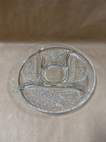 Round Floral Divided Glass Tray