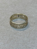 14K Gold Band with Greek Key Design (2.95g) - SIZE 6 3/4