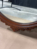 Vintage Oval Mirror with Ornate Crest