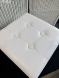 (A) White Faux Leather Lidded Storage Ottoman