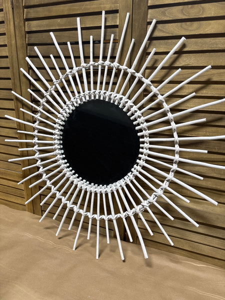 White Sunburst Mirror