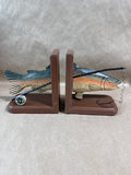Wooden Rainbow Trout Bookends