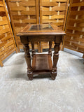 Cane/Glass Top Petite End Table