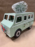 Metal Bus With Christmas Tree On Top