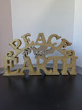 Peace on Earth Glittery Decorative Wooden Words