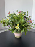 Faux Florals & Greenery in Plaster Pot