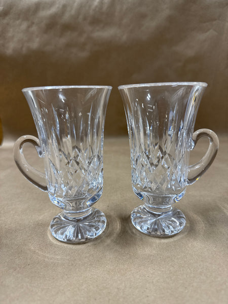 Pair Of Waterford Crystal Lismore Irish Coffee Glasses — Signed
