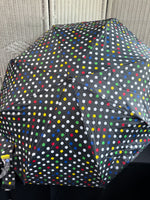(C) Totes Black Polka Dot Umbrella