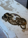 Wild Bryde Vintage Gold Tone Cats Lapping Milk Brooch