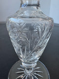 Floral Etched Vintage Glass Perfume Bottle with Sterling Silver Accented Stopper