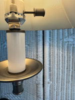 Pair of Brushed Nickel Swing Arm Table Lamps (WORKS)