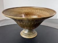 Textured Metal Pedestal Console Bowl