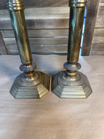 Pair Of Tall Brass Candle Stick Holders