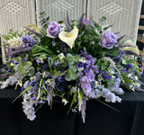 Large Faux Purple Floral Centerpiece Arrangement