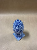 Blue And White Egg On Pedestal Salt And Pepper Shaker