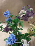 Beaded Floral Bouquet In Flower Frog
