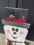 Hand Made Large Wooden Snowman Decor