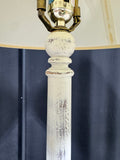 Shabby Chic Distressed Off White 3-Way Wooden Floor Lamp (WORKS)