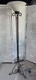 Heavyweight Rustic Metal Scroll Torchiere Floor Lamp (WORKS)