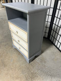 Gray Painted Nightstand with 3 Drawers