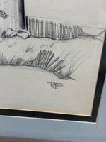 Sketch of Lighthouse in Rustic Frame - Signed Johnson 75’