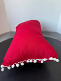 Believe Red Christmas Throw Pillow with Fringed Sides