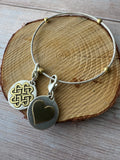 Inspirational Charm Wire Bangle Bracelet
