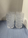 (B) Set Of 4 Plastic Snow Crystal Drinking Glasses