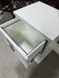 White Particle Board Two Drawer File Cabinet