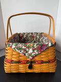 Longaberger 2000 Deck the Halls Christmas Basket with Fabric & Plastic Liners