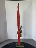 Old Homestead Hand Made Folk Style Slim Wooden Santa Decor