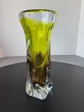 Joska Waldglashütte Style Green Ombré Art Glass Vase