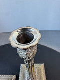 Pair of Vintage Neoclassical Column Silver Plate Candlesticks