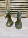 Tall Weighted Brass Eagle Head Bookends