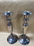 Silver Plate Candle Stick Holders - Pair