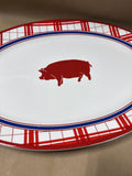 Large Williams-Sonoma Red White And Blue Pig Platter
