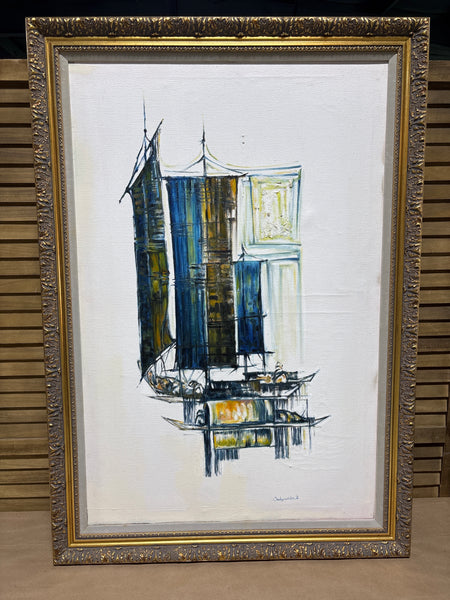 Original Contemporary Ship Painting by Sai Kyaw Htin; Signed