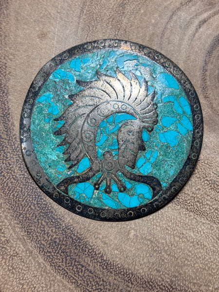 Sterling & Turquoise Pin/Pendant (AS IS)