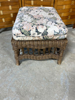 Wicker Ottoman with Cushion