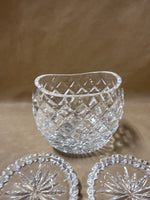 Set Of 4 Lenox Clear Glass Coasters With Glass Case