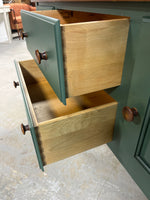 Nichols & Stone Buffet, green base with dark wood top