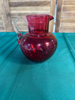 (B) Cranberry Glass Pitcher